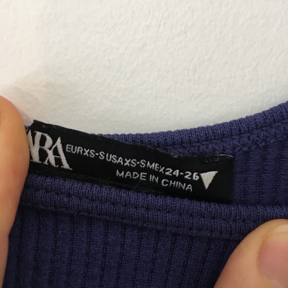 Zara Onesie Romper Bodysuit Ribbed Blue Size XS/S - Picture 3 of 4